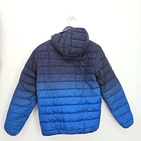 Eddie Bauer Kids Boys Blue Ombre Reversible Puffer Coat Winter Jacket Size 14/16 - Picture 3 of 5